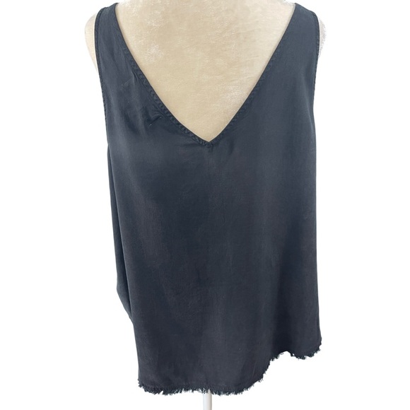 Cloth & Stone Black Tank Top Fray Edge Size XL - Picture 4 of 5
